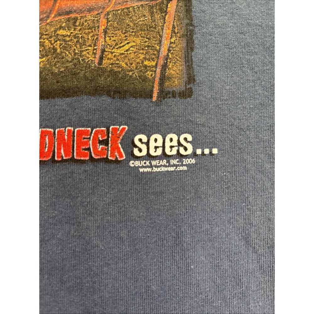 Gildan Vintage Mens XL Blue What You See Redneck Sees Graphic Funny T Shirt 2006 - Picture 2 of 8